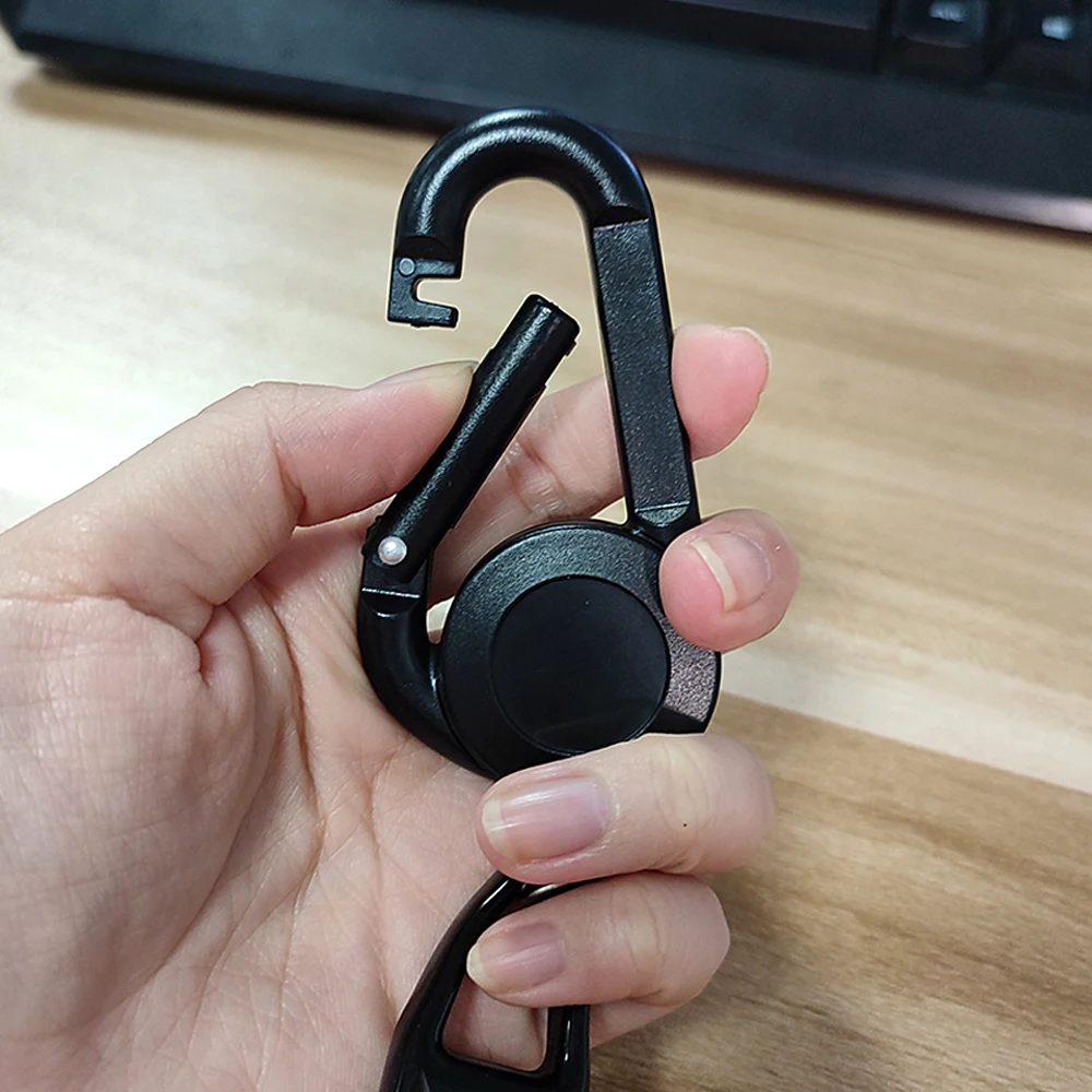 10Pcs Lighter Holder With 60cm Retractable Carabiner Keychain Sleeve Clip Smoking Accessories Windproof Protective Lighter Cover