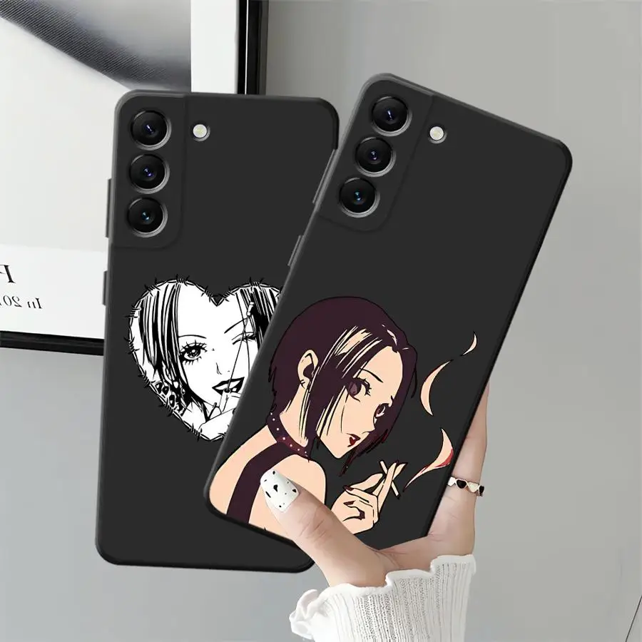 حافظة لهاتف سامسونج جالاكسي A40 A16 A17 A30 A15 A20 A13 A70 A10 A12 A04 A06 A50 A05 غطاء هاتف ناعم أسود أنيمي ناناس أوساكي خط #3