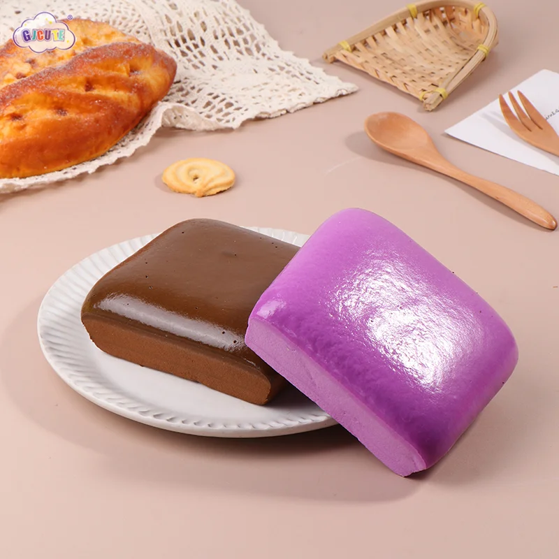 1pcs Sticky Toast Slow Rebound Toys Soft Dessert Squeeze Party Relaxed Relief Sensory Squishies Clear Simulation Toys Gift