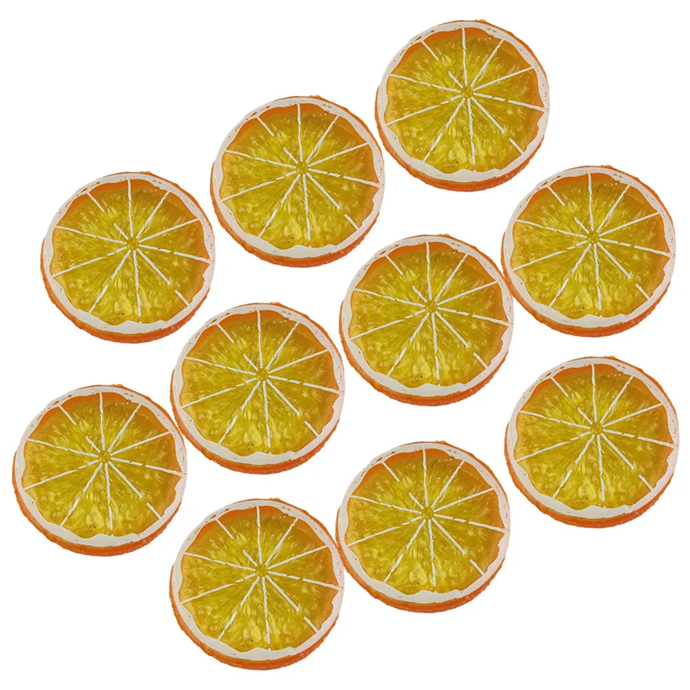 10pcs Plastic Lemon Slices Artificial Fruit Simulation Fake Lemon Slices Ornament Wedding Party Decor Kitchen Supply DIY Craft