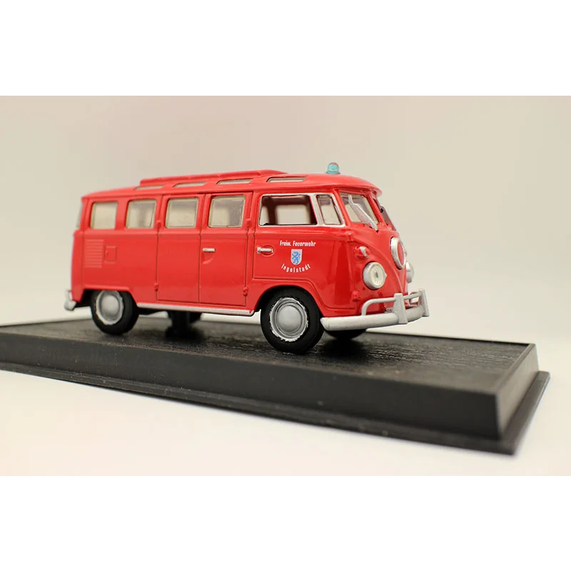 Motor de bomberos a escala 1/43, modelo de coche de aleación Microbus 1962, juguete coleccionable, regalo, adorno de exhibición de recuerdo