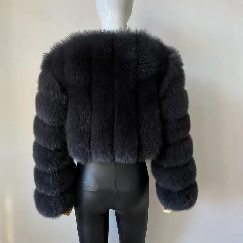 2023 New Short Style Real Fox Fur Coat Winter Woman Natural Warm Fashion Luxury