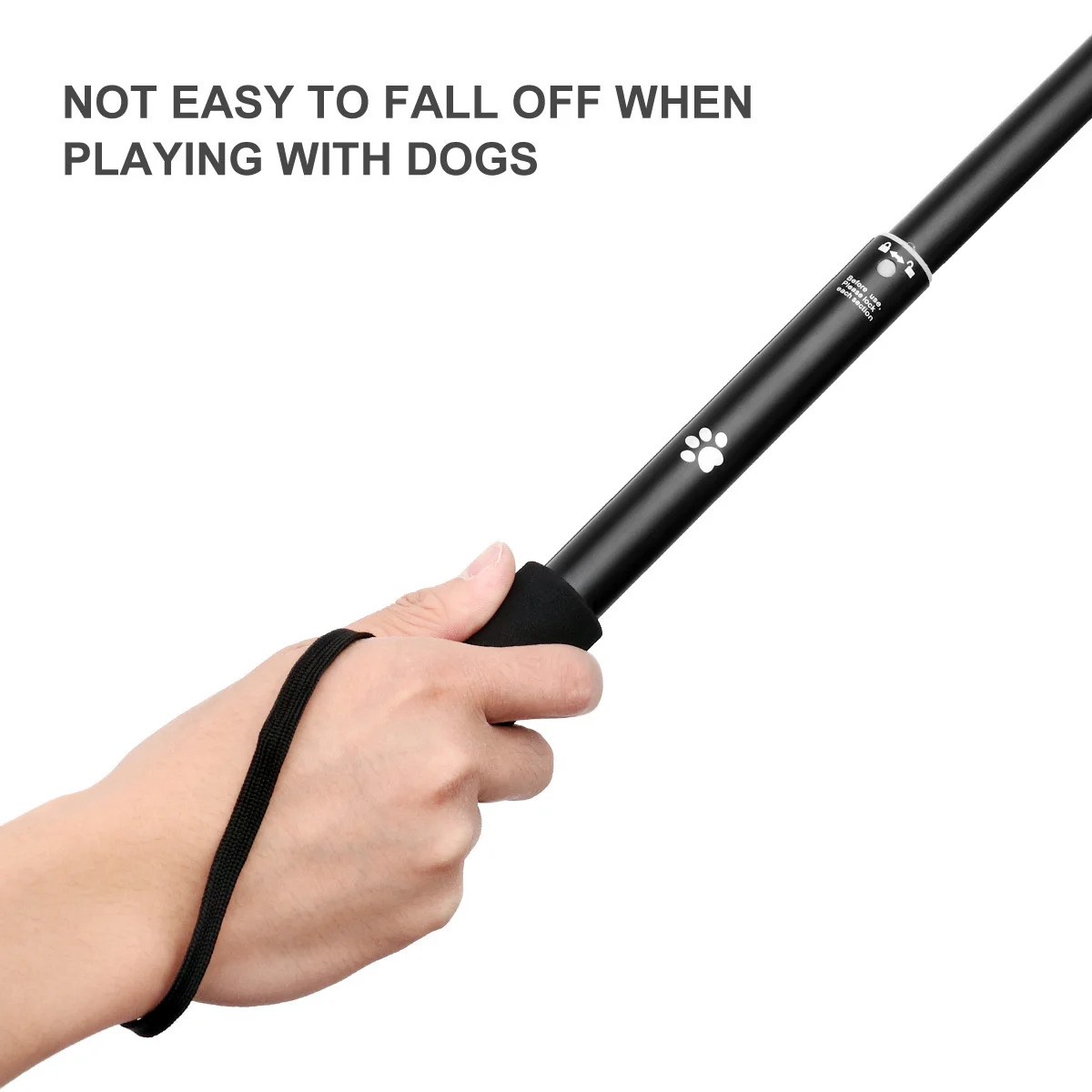 Retractable Dog Stick Interactive Dog Toys Extendable Flirt Pole Funny Chasing Tail Teaser And Exerciser For Pets Size L (Black)