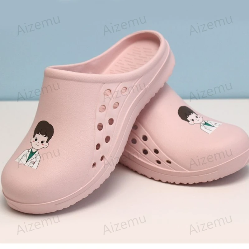 Women Doctor Medial Shoes Hospital Nurse Clogs Medical Slipper printed  Nursing Clogs Eva Non-Slip Shoes dentisit Work Slippers