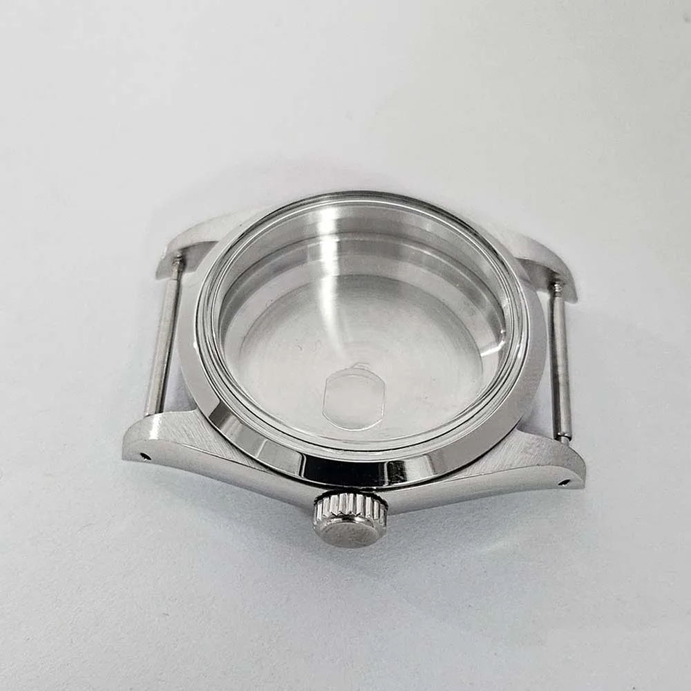 NH35 Case 36mm, Acrylic Glass Stainless Steel Watch Case for NH35 NH36 4R Movement, 3ATM Waterproof, Solid Bottom Shell
