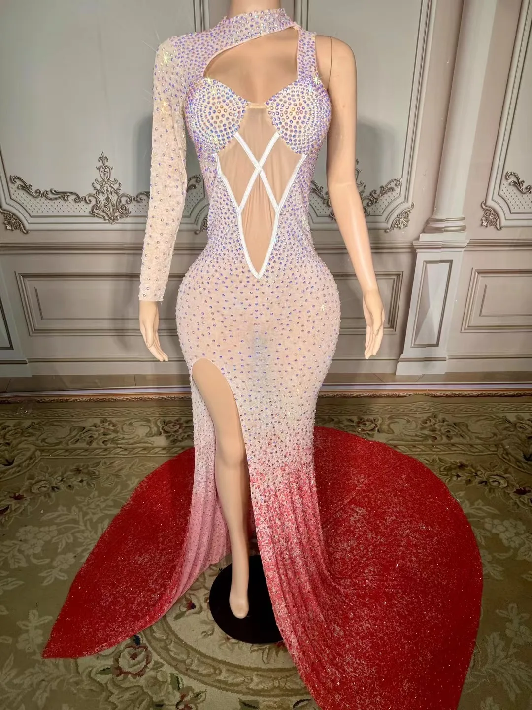 Custom Design Elegant Women Luxury Sexy Sleeveless Party Club Fishtail Evening Cocktail Summer Breathable Maxi Sequin Dress