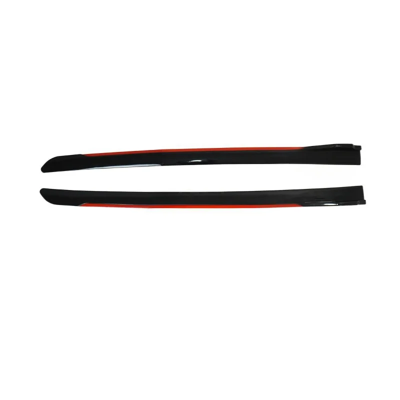 High Quality Universal Glossy Black Red Aerodynamic Side Skirt & Front Bumper Lip Exterior Modification Trim Kit All