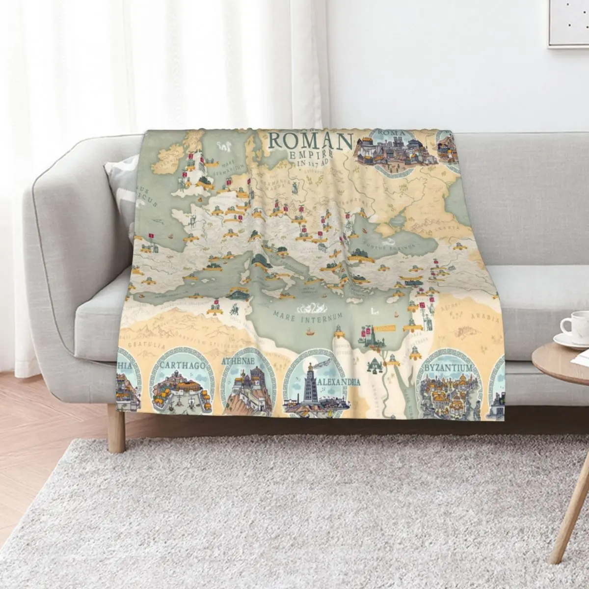 The Roman Empire map 117 AD Throw Blanket Blankets Sofas Of Decoration Heavy Fashion Sofas Plaid Quilt Blankets