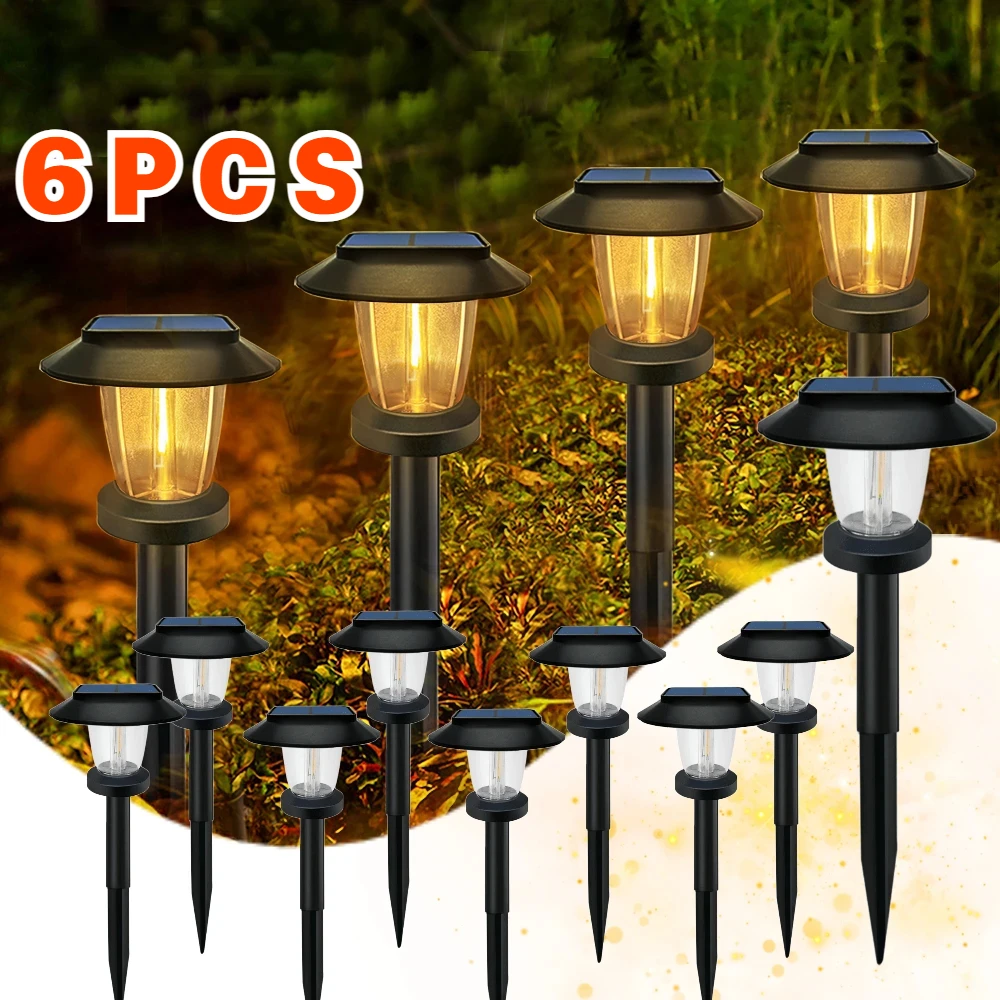 

6/2PCS Solar Pathway Lights LED Outdoor Landscape Path Lamp IP65 Waterproof Yard Garden Walkway Patio Driveway Auto-On At Dusk