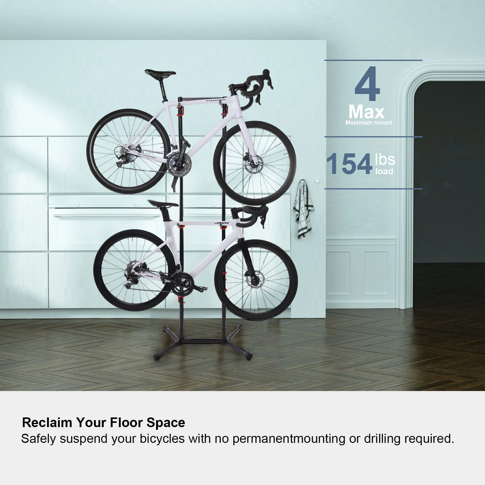 TOSUOD Bicycle Parking Rank 70kg Load Capacity Bearing Adjustable Scratch-resistant Bike Indoor Garage Rank Show Shelf