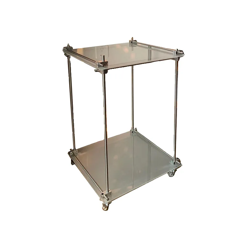 Acrylic cart, living room, sofa, seam edge, movable optical axis shelf, flower rack, storage rack