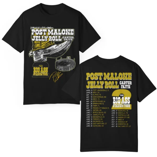 2026 New Retro Halftone Post Malone Jelly Roll Graphic Cotton T Shirt Casual Streetwear for Music Fans