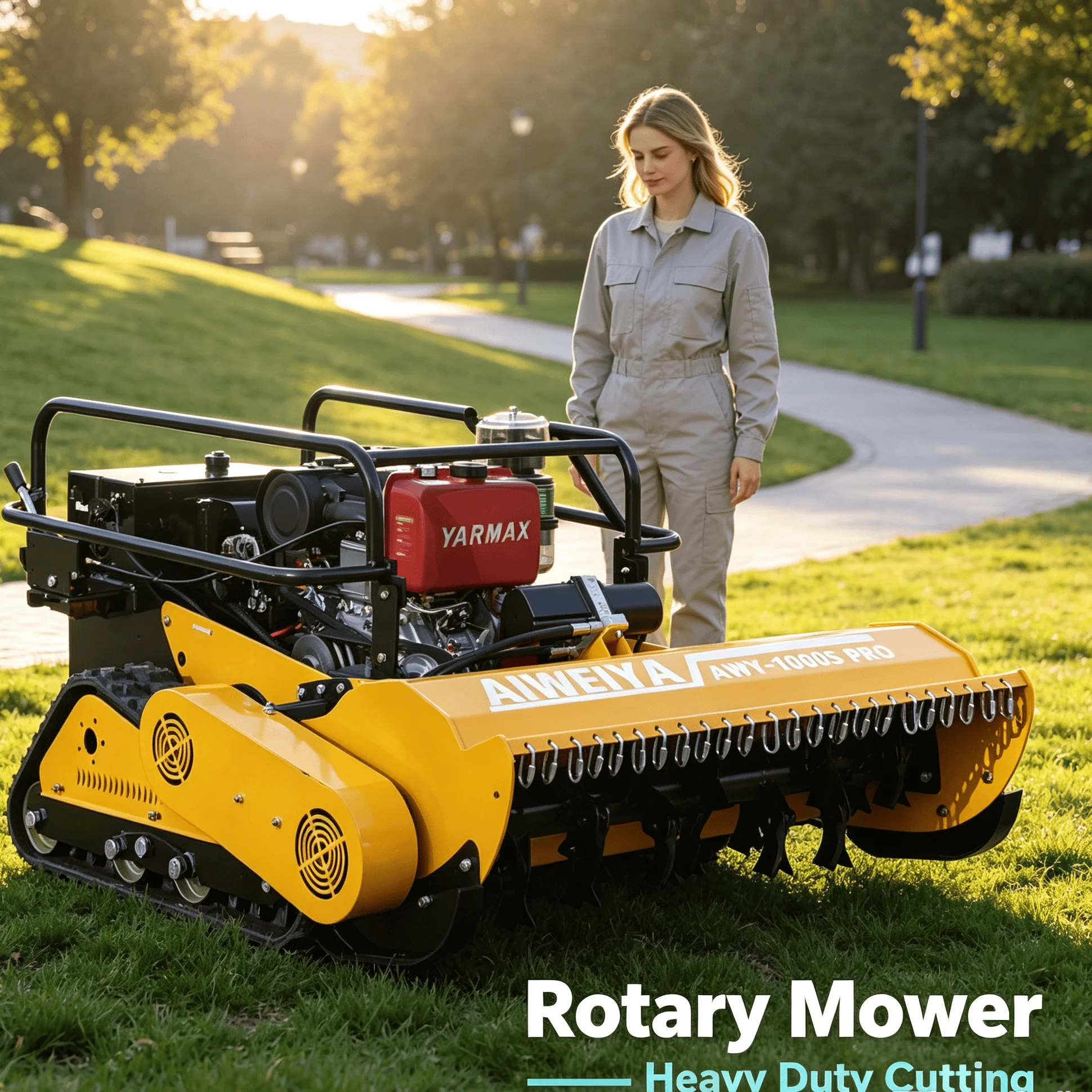 Customized Mountain Hillside Orchard 800s pro remote Controlled Crawler Mower, Waterproof Structure Adapts Dewy Grassland