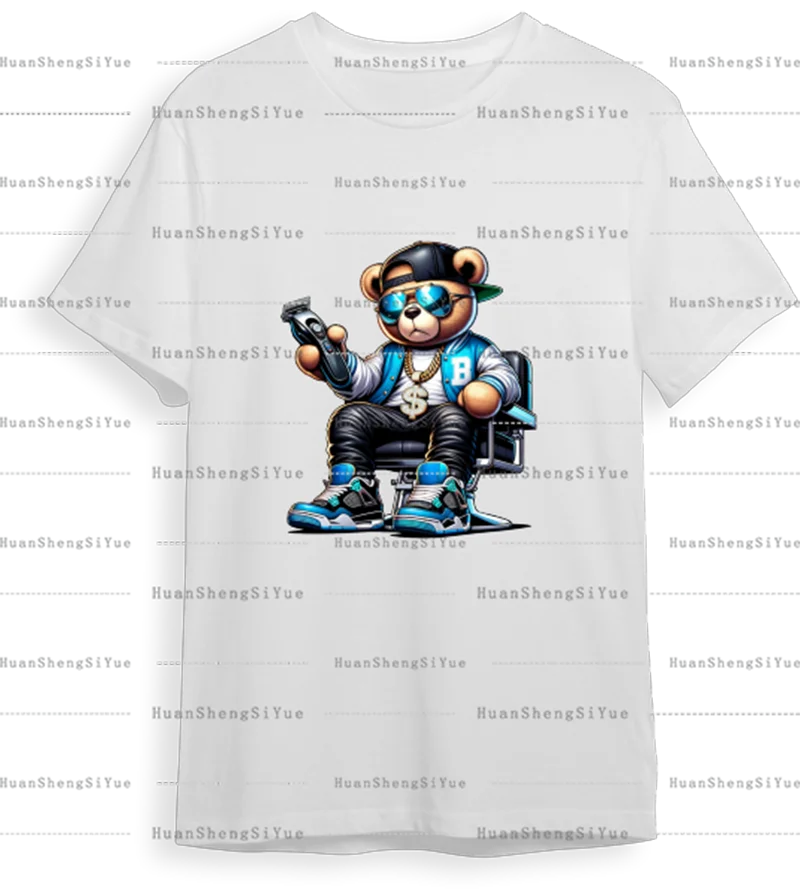 Teddy Bear Street Style Ironing Sticker Clothes DTF Fashion T-shirt Hoodie DIY Hot Transfer Hot Sticker Waterproof