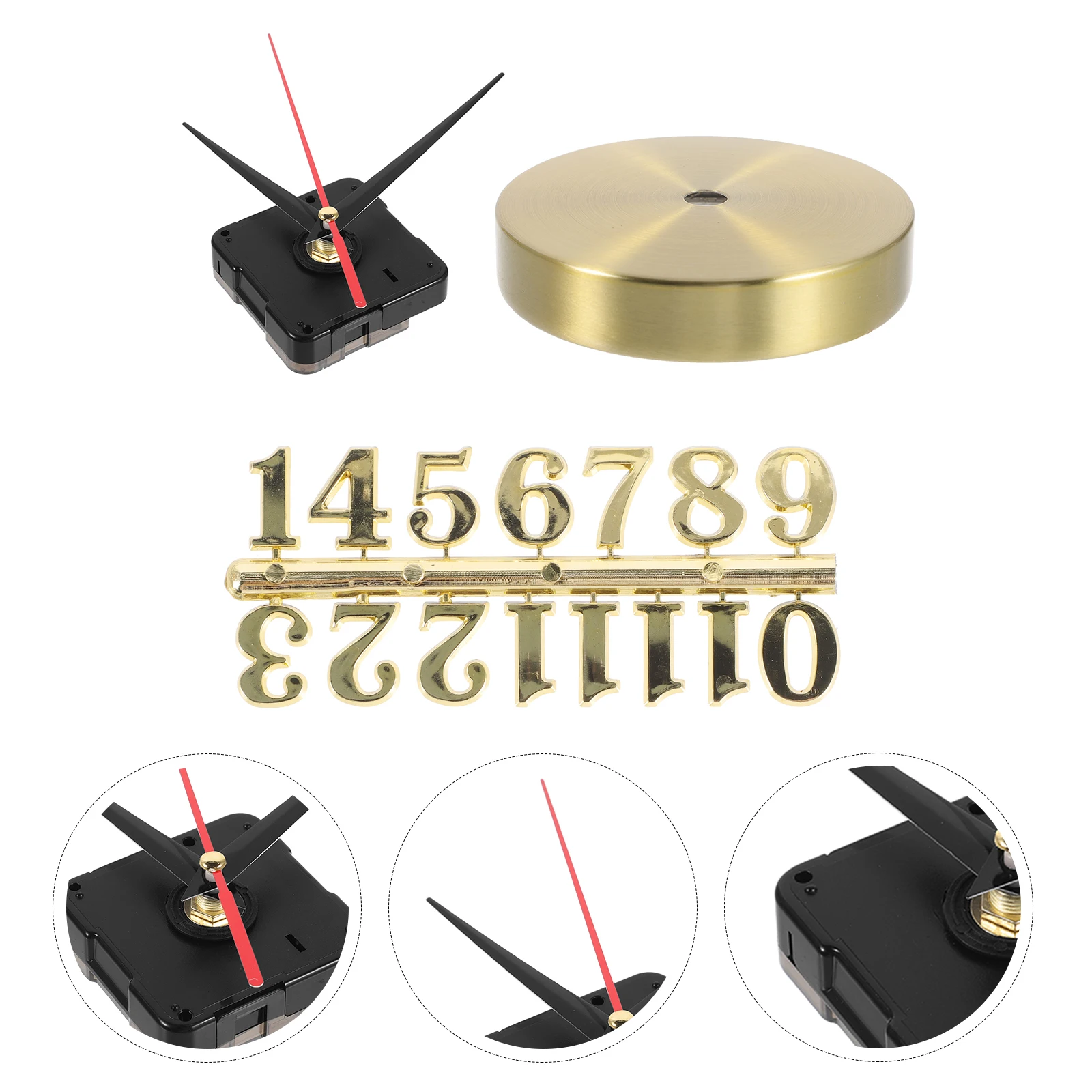 

1 set DIY Clock Movement Kits Silent Quartz Wall Clock Mechanism 5 Golden Discs Plastic Metal Repair Parts High torque