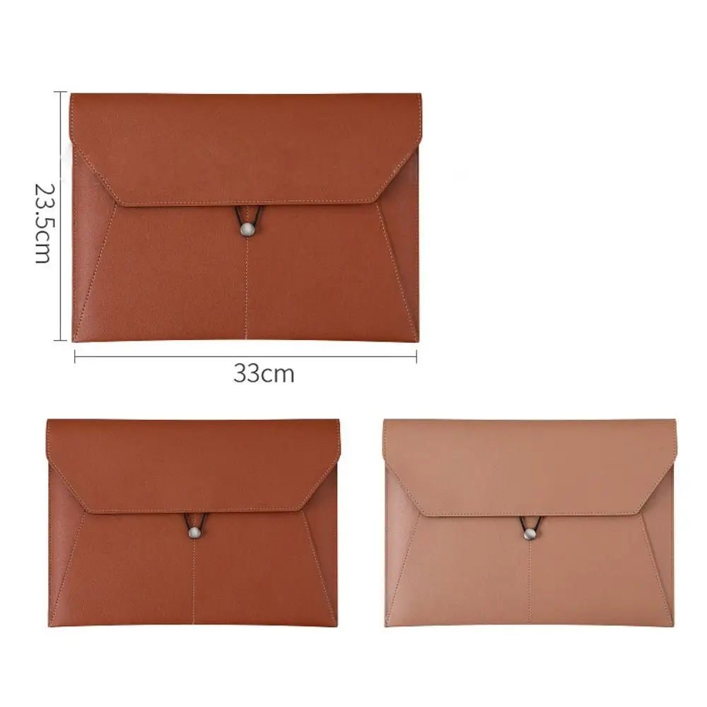 Large Capacity A4 Business Leather Document Bag Simple Waterproof Storage Data Bag Portable Thickened Data Archive Bag School
