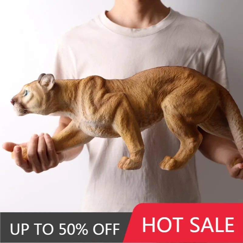 Simulated Cougar Animal Figurine Resin Creative LivingRoom Ornament Statue Cougar Model Office Desktop Sculpture Ornaments Decor