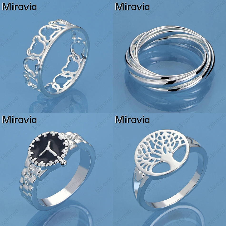 

Miravia 925 Sterling Silver Five-Ring Classic Women'S Simple Accessories Party Jewelry
