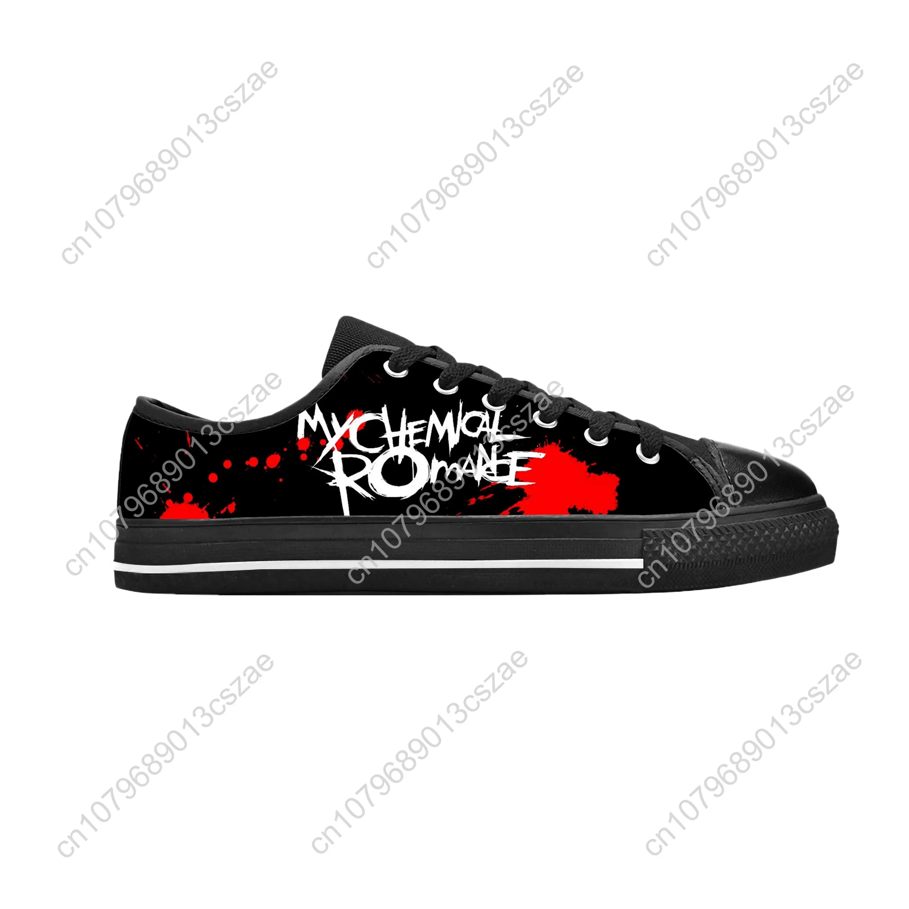 My Chemical Romance Mcr The Black Parade Rock Band Casual Cloth Shoes Low Top Comfortable Breathable 3D Print Men Women Sneakers