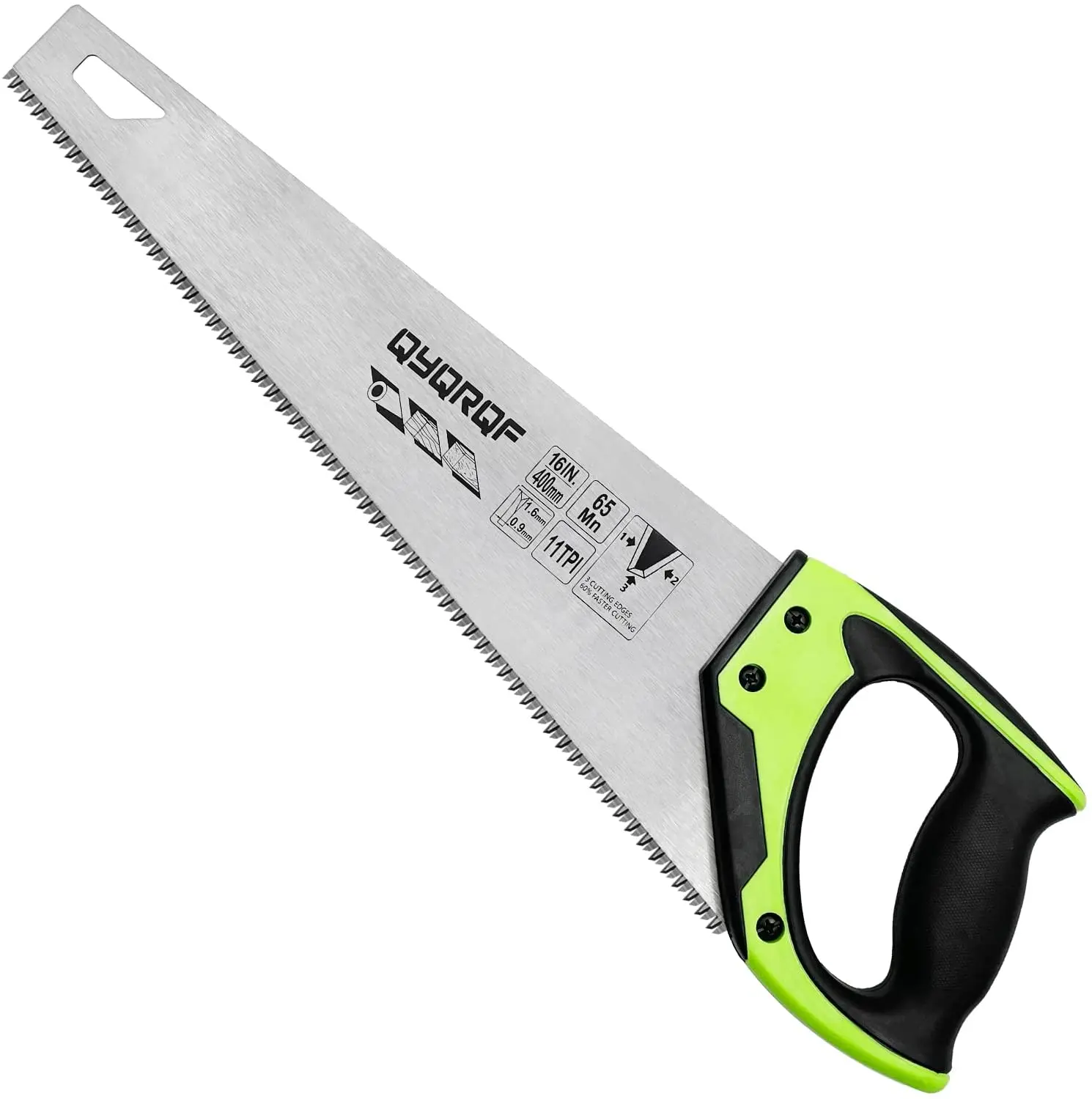 14/16/18 Inch Pro Hand Saw 11 TPI Fine-Cut Soft-Grip Hardpoint Handsaw for Sawing Trimming Gardening Cutting Wood DrywallPipes