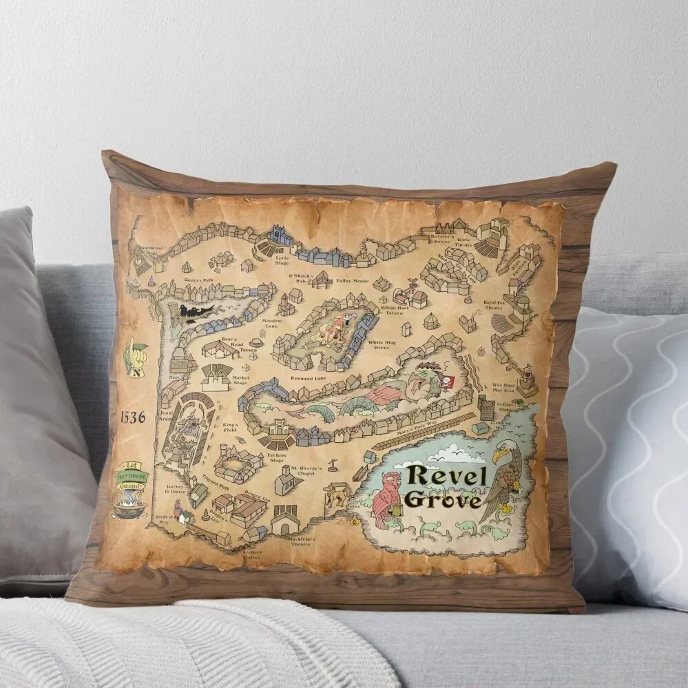 Map of Revel Grove - 1536 part I Throw Pillow Decorative pillow case Cushions Cover Pillow Cases Decorative