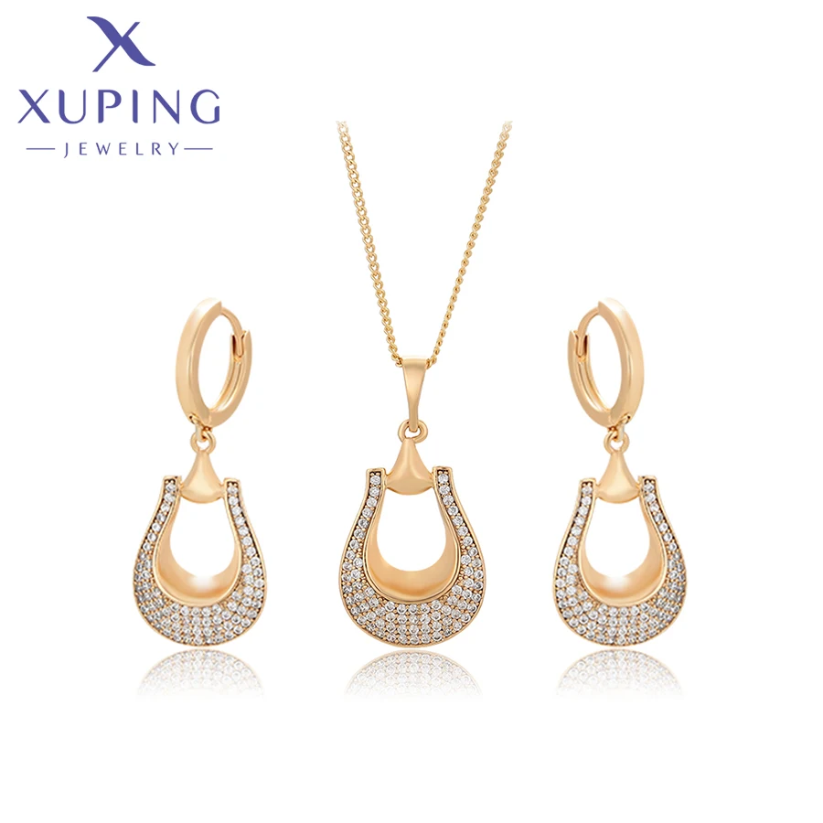 Xuping Jewelry New Item Charm Gold Color Fashion Copper Alloy Jewelries Party for Women Set Wedding Gifts X000775395