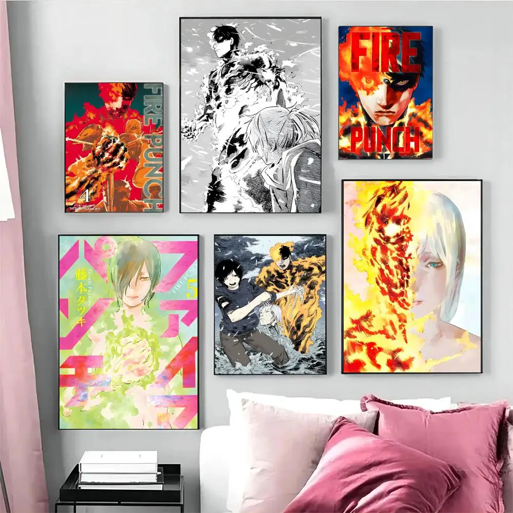 Fire Punch Manga Dark Gritty Poster Self-adhesive Advanced Aesthetic Printing Paper Wall Art for Living Room Home Decor