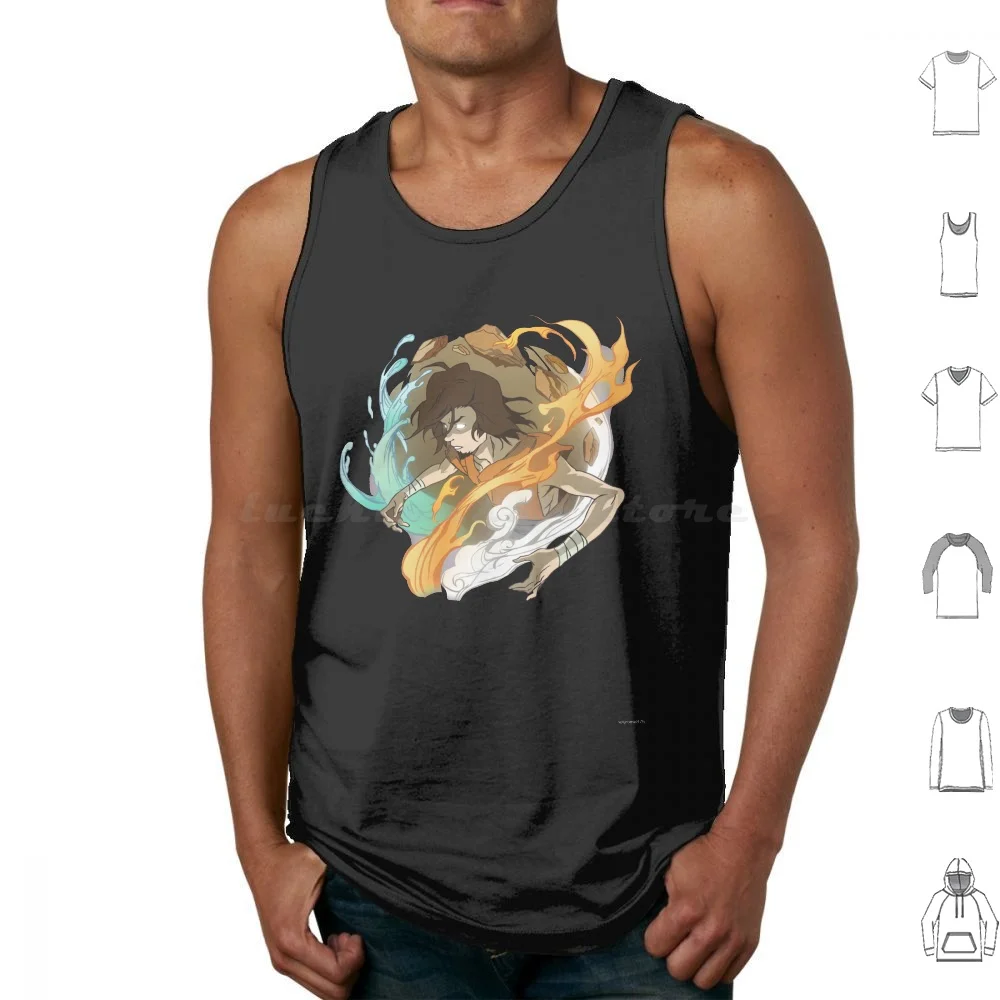 Wan Tank Tops Vest Sleeveless Legend Of Aang Korra Bending Wan First Aang Air Bender Fire Bender Water Bender Earth Bender