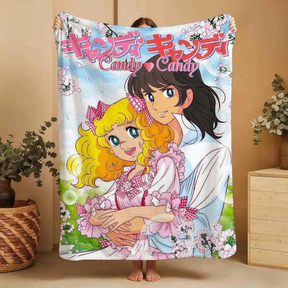 Anime Candy Candy Blanket Printed Flannel Soft Warm Cozy Season Nap Bed Sofa Travel Camping Gift Adults Kids
