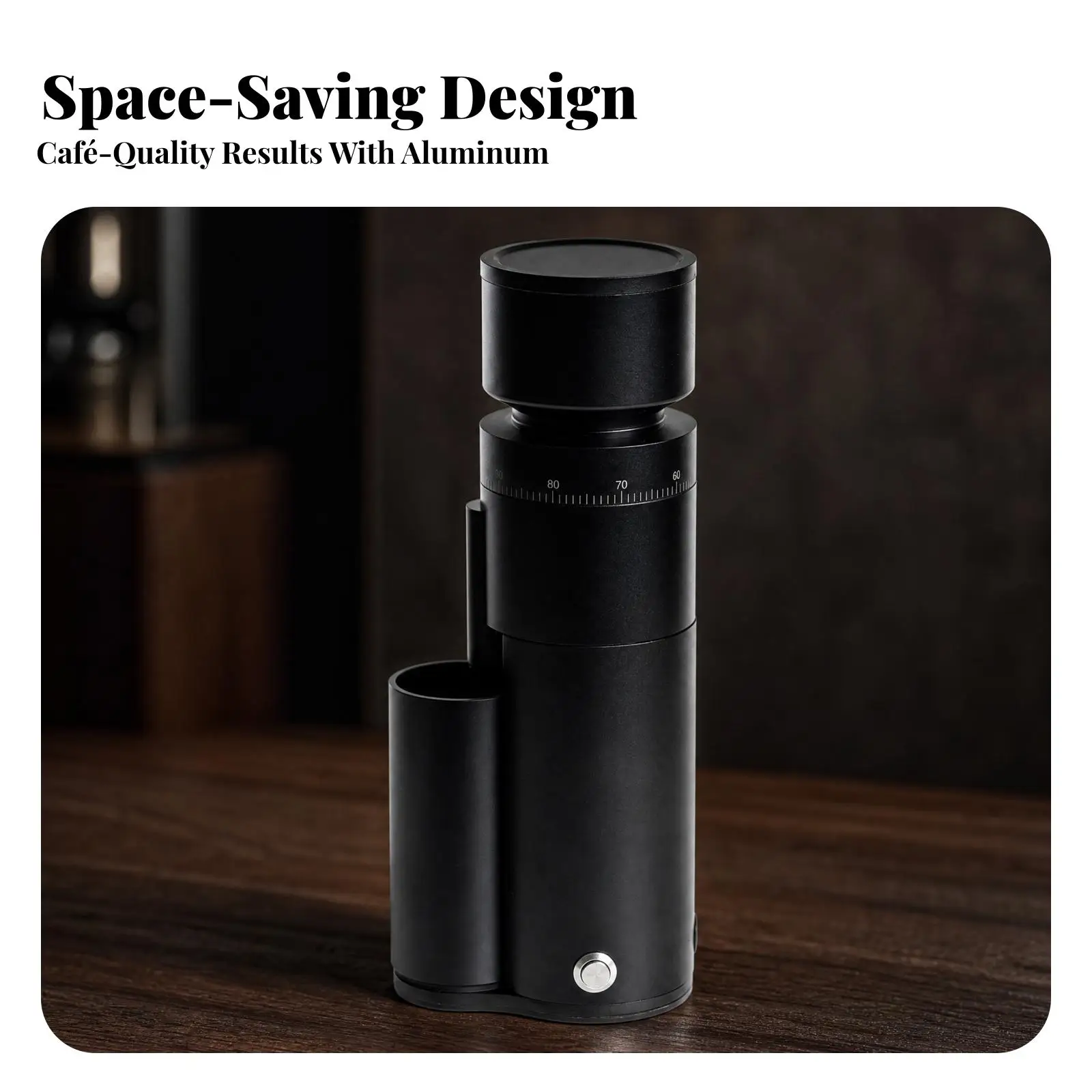 Electric Coffee Grinder Aluminum Alloy Burr Mill for Espresso Pour over Home Use Compact Design Kitchen Counter