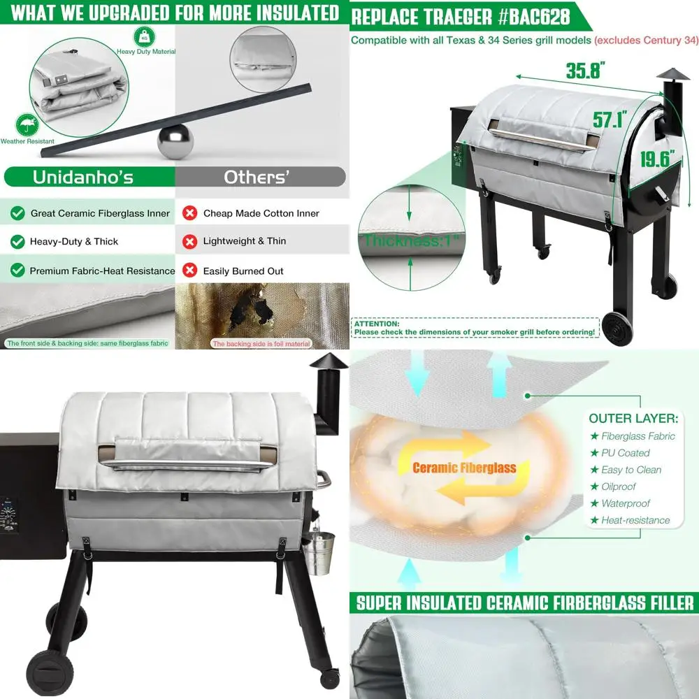 

Traeger Pro Series 34 Texas Insulated Cover - Winter BBQ Grilling Accessory