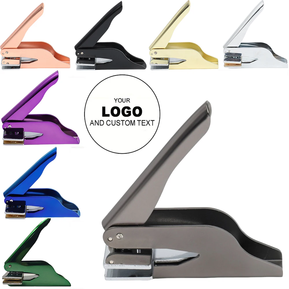 Runder/rechteckiger Logo, individueller Embosser, personalisierter Adresstext, Bibliothek, Buch-Embosser-Clip für DIY-Papierkarten-Umschlag-Dekor