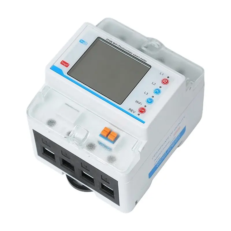 Time Saving Tuya Wifi Three Phase Energy Meter 4P 100A With Bi-Directional Auto-Recovery Protector Relay Switch For Smart Life