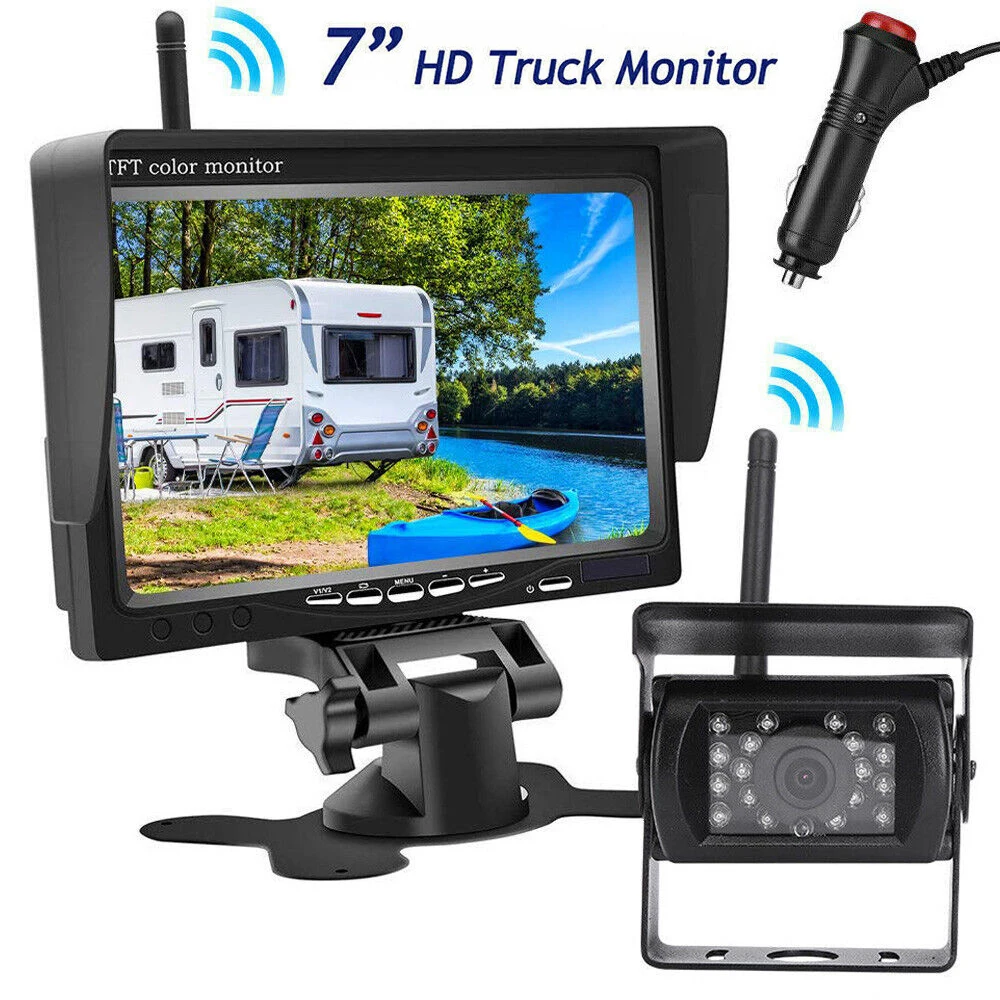 

Truck Caravan RVs Car Wireless Backup Camera 7" HD Monitor Rear View Reverse Kit