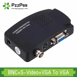 PzzPss BNC S-Video VGA na wideo VGA konwerter 1080P BNC na VGA Adapter wyjściowy cyfrowy przełącznik Box dla PC Mac TV DVD DVR kamery