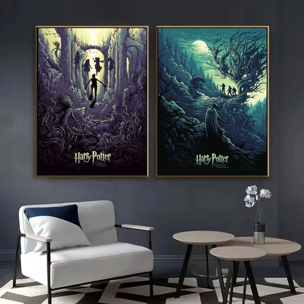 Classic Harries-Magic Movie-Potters Poster HD art sticky wall waterproof home living room bedroom bar aesthetic decoration