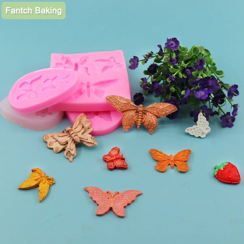

Butterfly Soft Silicone Mold For Fondant Chocolate Biscuit Dough Cutting DIY Baking Plastic Cake Decoration Tool Resin Art Mould