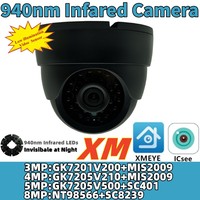 XM 4K 8/5/4/3MP 940nm Infrared Light IP Dome Camera Face Detect Low illumination P2P Onvif XMEYE ICsee Indoor NightVision