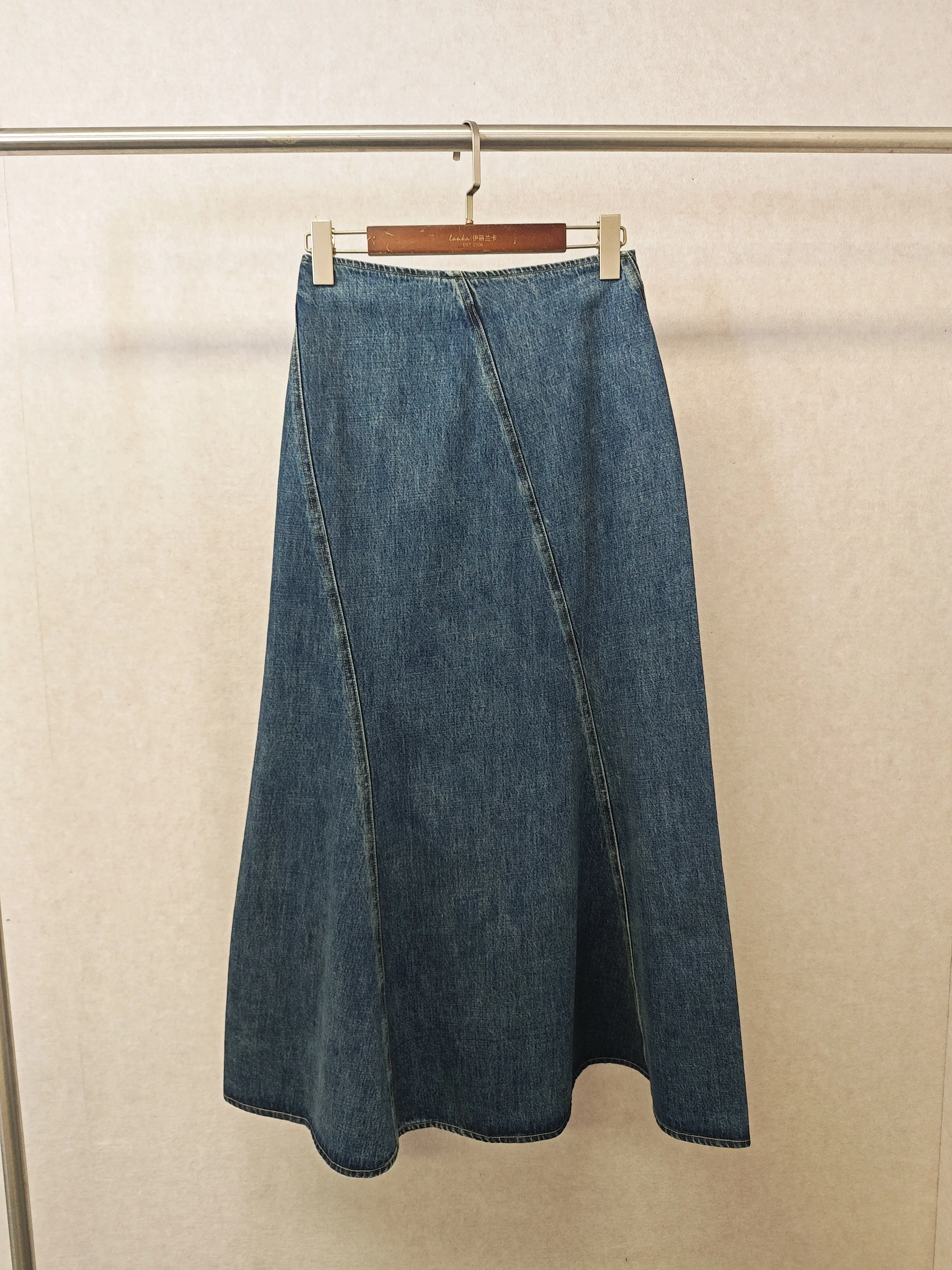 

Faionable Fi Tail Denim Skirt High Waist A-Line Cotton Casual Spring 2025 Ka Series & 25 Spring Collection