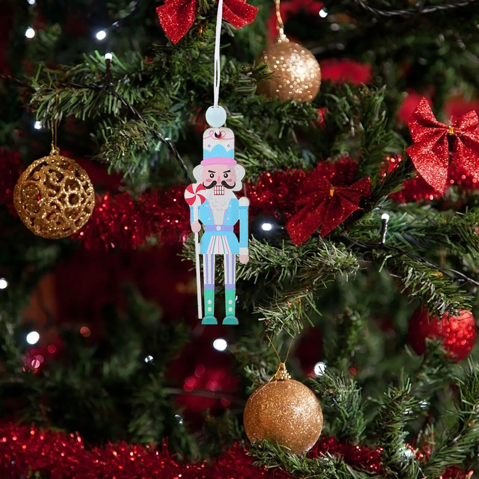 

8Pcs Wooden Christmas Nutcracker Ornaments Bright Colors Xmas Tree Hanging Decor Classic Holiday Nutcrackers Hanging Ornament