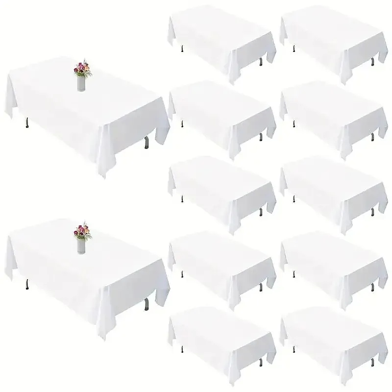 6/10/12/16/20 Pcs Rectangular Tablecloth 60x102 Inches Washable Polyester Fabric for Wedding Banquet Restaurant Outdoor Party