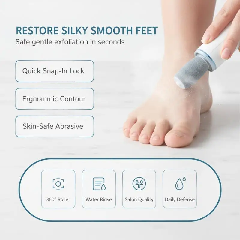 2/4/6/8Pcs Electric Foot Scrubber Replacement Roller Head Foot Exfoliator For Removing Dead Skin To Remove Hard Skin