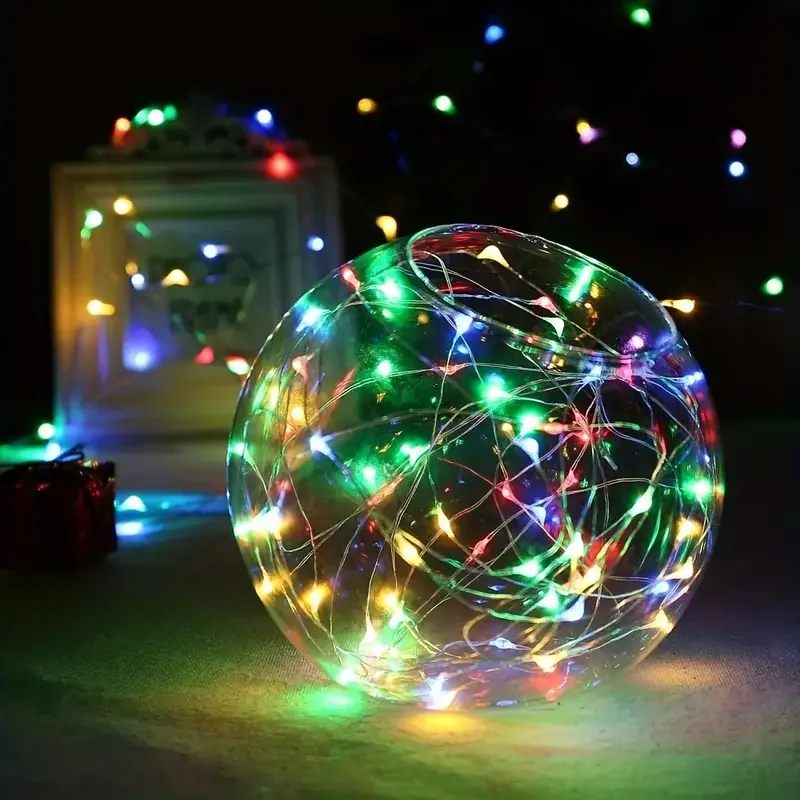 10 pçs led luz de fadas alimentado por bateria luzes da corda à prova dwaterproof água fio prata lua luz para diy festa casamento quarto bolo decoar