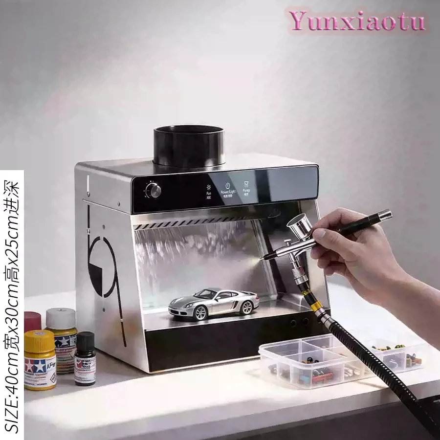 Mini Water Curtain Spray Booth V1 Pro Hobby Paint Station with Adjustable Ventilation and High CRI LED Light