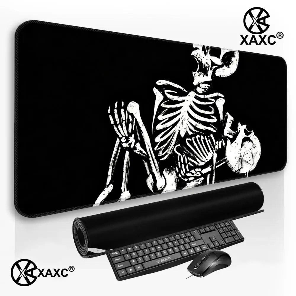 Skull Mouse Pad Dark Ink Desk Mat Gaming Desk Setup HYBXXC large keyboard mouse desk pad non-slip rubber gaming mouse pad
