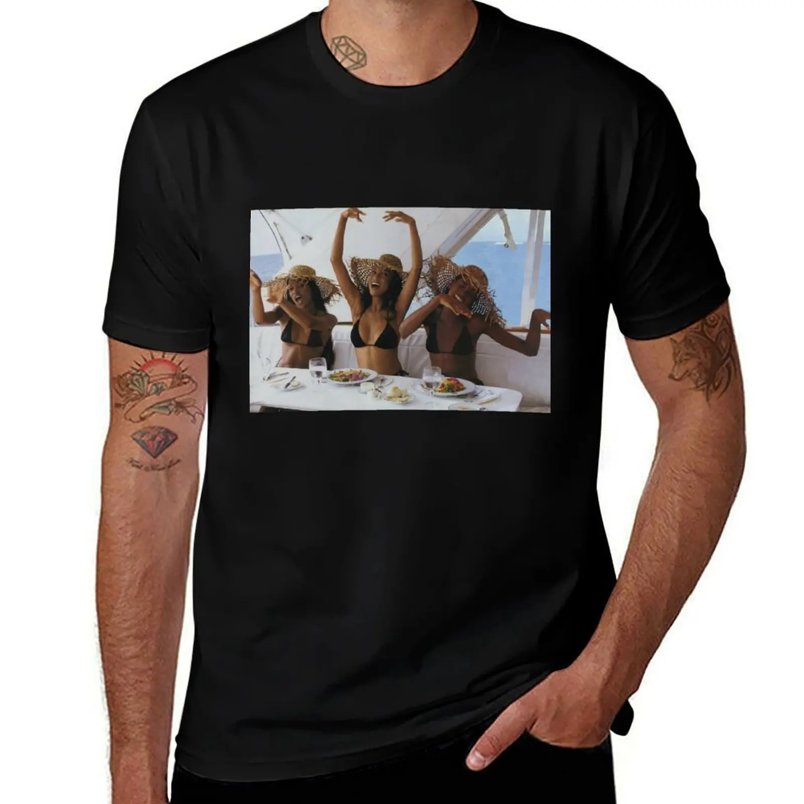 Naomi Campbell : Yacht Club T-Shirt Anti-Pilling Casual T-Shirt