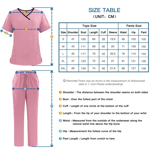 Imagen 2 del producto Uniformes de enfermería transpirables de Color sólido para mujer, ropa de trabajo elástica para clínica de mascotas, ropa fina para médico, venta al por mayor