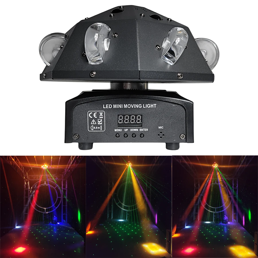 led colorido whirlwind rgbw 4in girando a cabeca movendo disco luz padrao mais laser dmx festa dj profissional clube natal mostrar 01