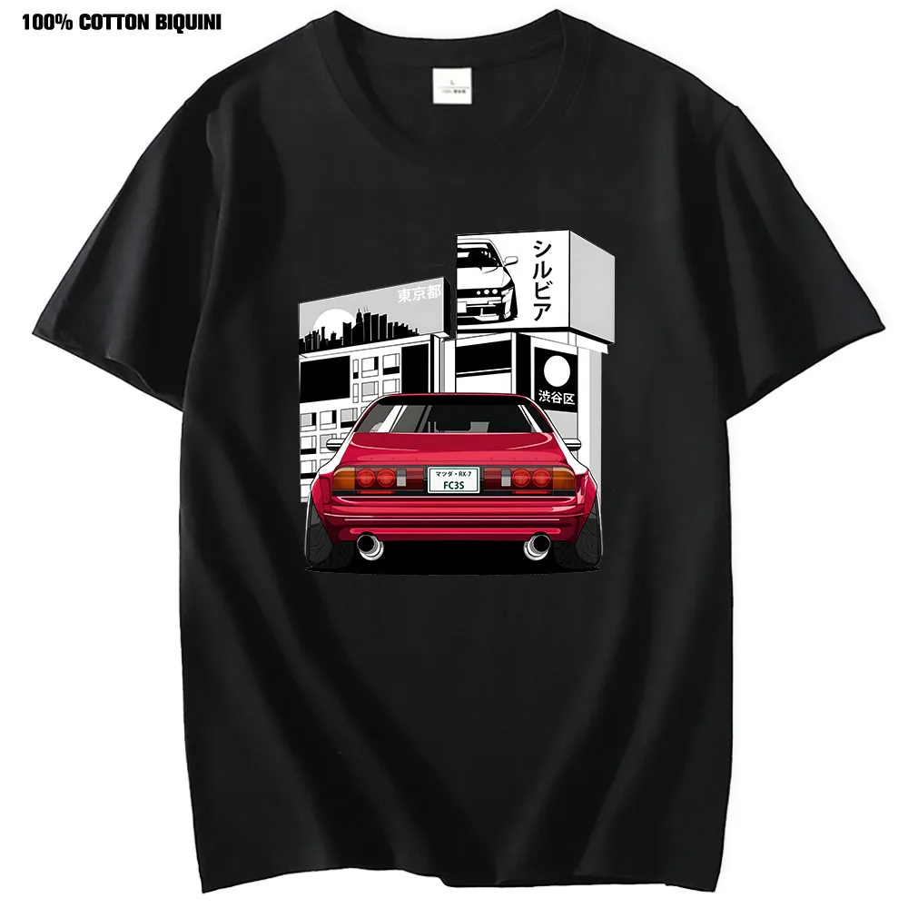 anime T Shirt Fragment T-shirt White Jdm Boost Turbo Japanese Car Fans Racing Race Tee Shirt Short Sleeve Oversized T shirt