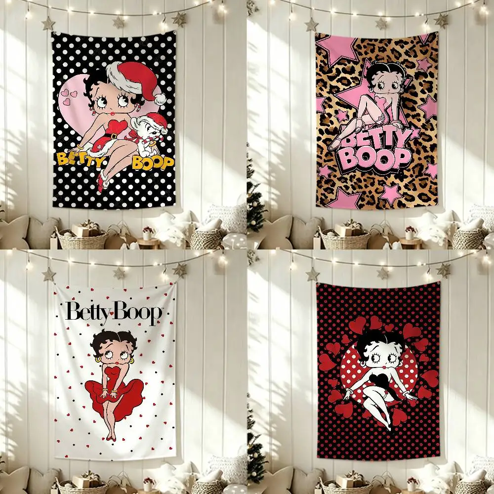 B-Betty B-Boop Cartoon Flags Wall Hanging Tapestry Outdoor Garage Room Decorative flag Background Blanket